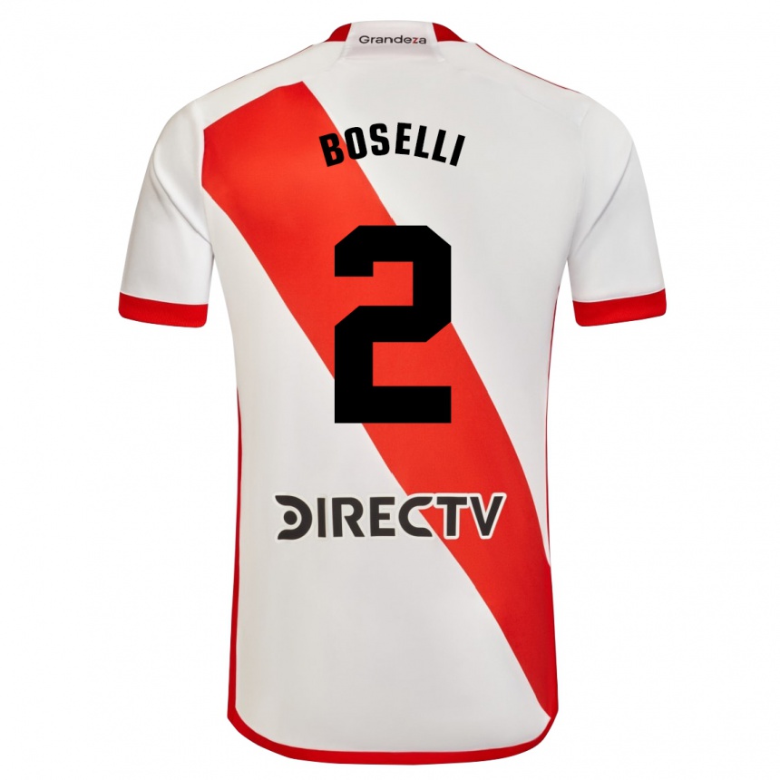 Enfant Football Maillot Sebastián Boselli #2 Blanc Rouge Tenues Domicile 2024/25 Canada