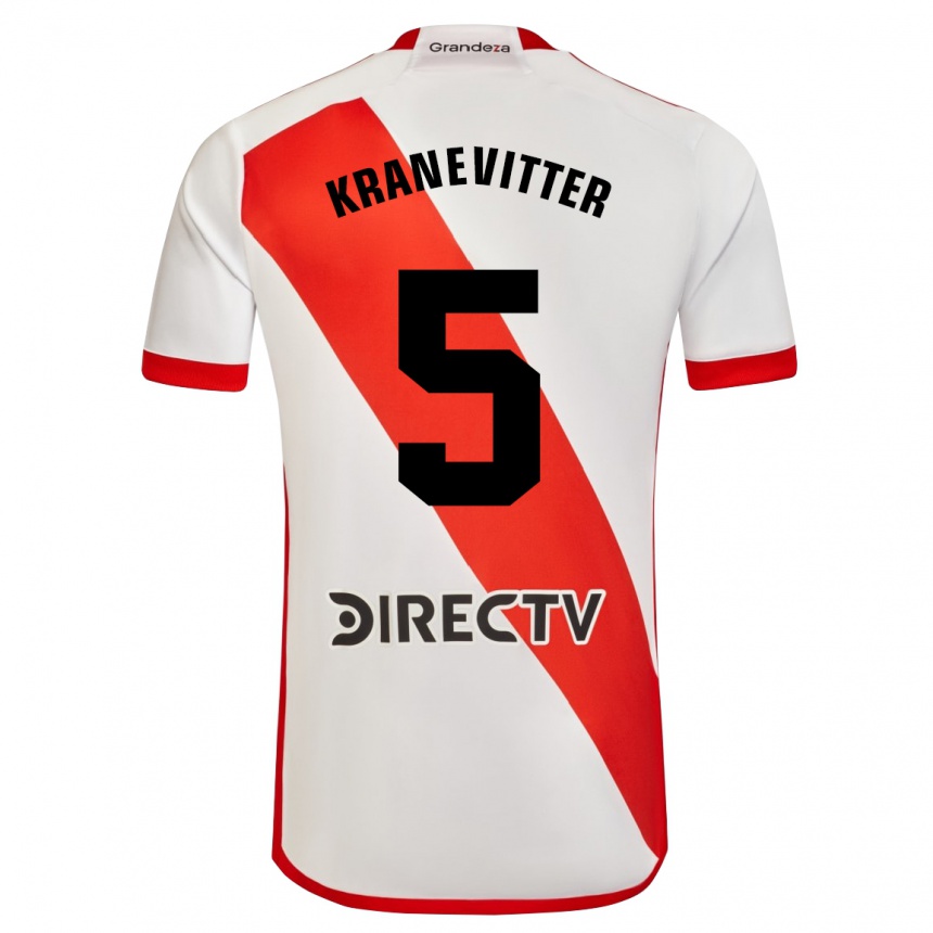 Enfant Football Maillot Matías Kranevitter #5 Blanc Rouge Tenues Domicile 2024/25 Canada