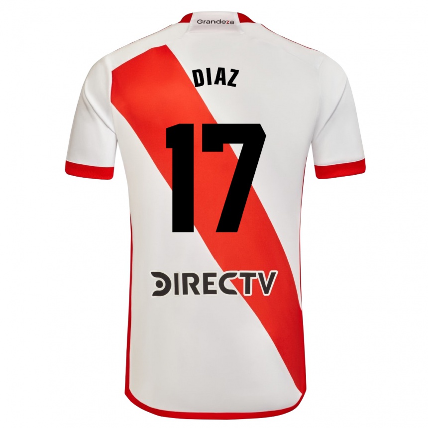 Enfant Football Maillot Paulo Díaz #17 Blanc Rouge Tenues Domicile 2024/25 Canada