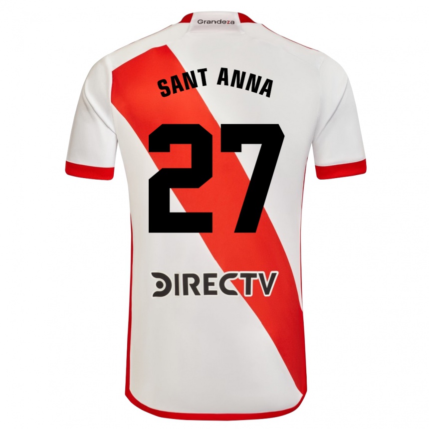 Kids Football Agustín Sant Anna #27 White Red Home Jersey 2024/25 T-Shirt Canada