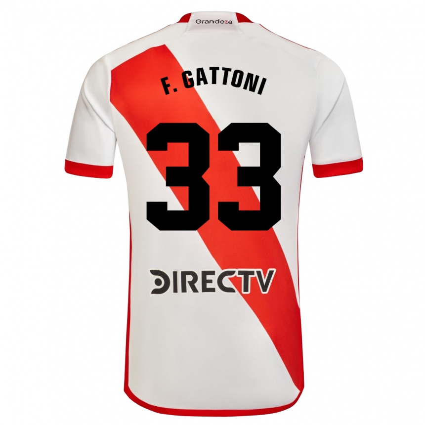 Enfant Football Maillot Federico Gattoni #33 Blanc Rouge Tenues Domicile 2024/25 Canada