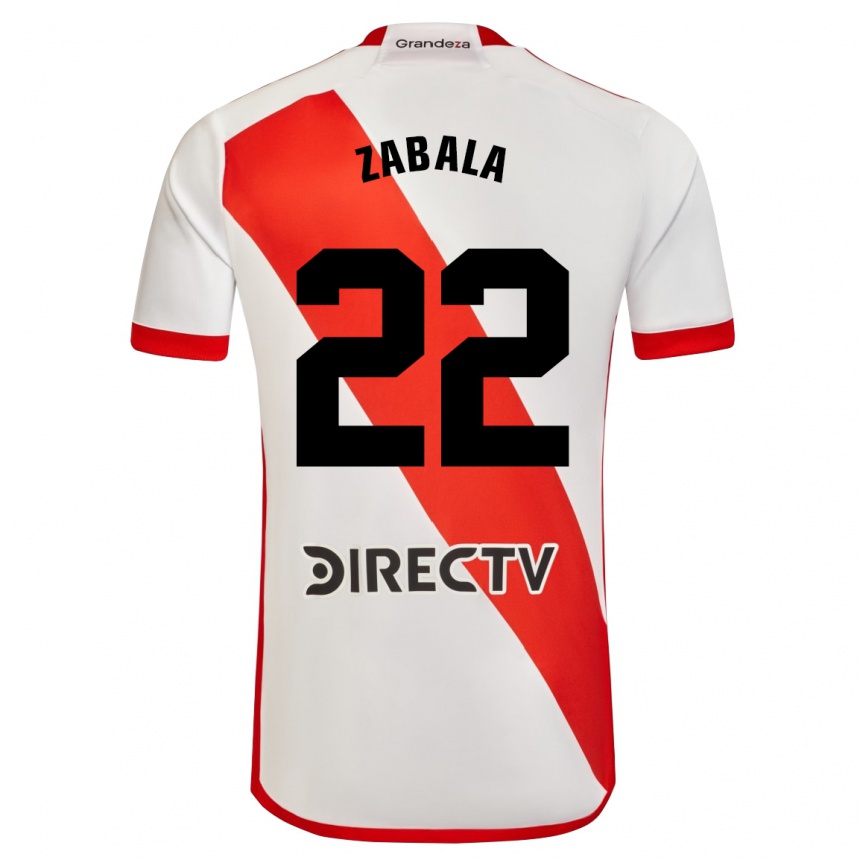 Kids Football Daniel Zabala #22 White Red Home Jersey 2024/25 T-Shirt Canada