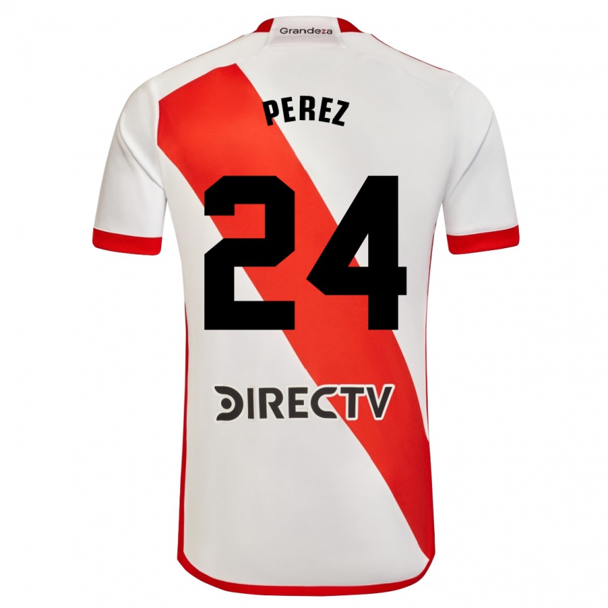 Enfant Football Maillot Enzo Pérez #24 Blanc Rouge Tenues Domicile 2024/25 Canada