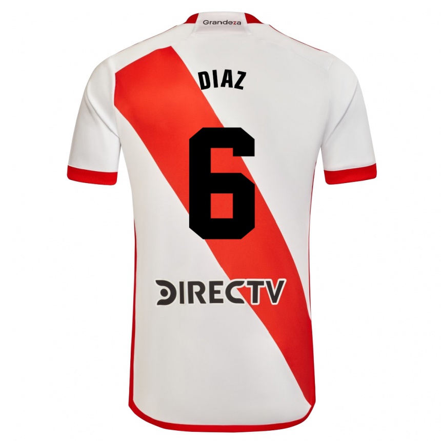 Enfant Football Maillot Milagros Díaz #6 Blanc Rouge Tenues Domicile 2024/25 Canada