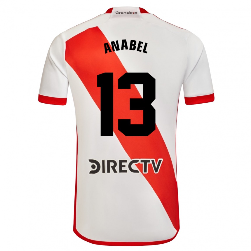 Enfant Football Maillot Giuliana Anabel González Ranzuglia #13 Blanc Rouge Tenues Domicile 2024/25 Canada