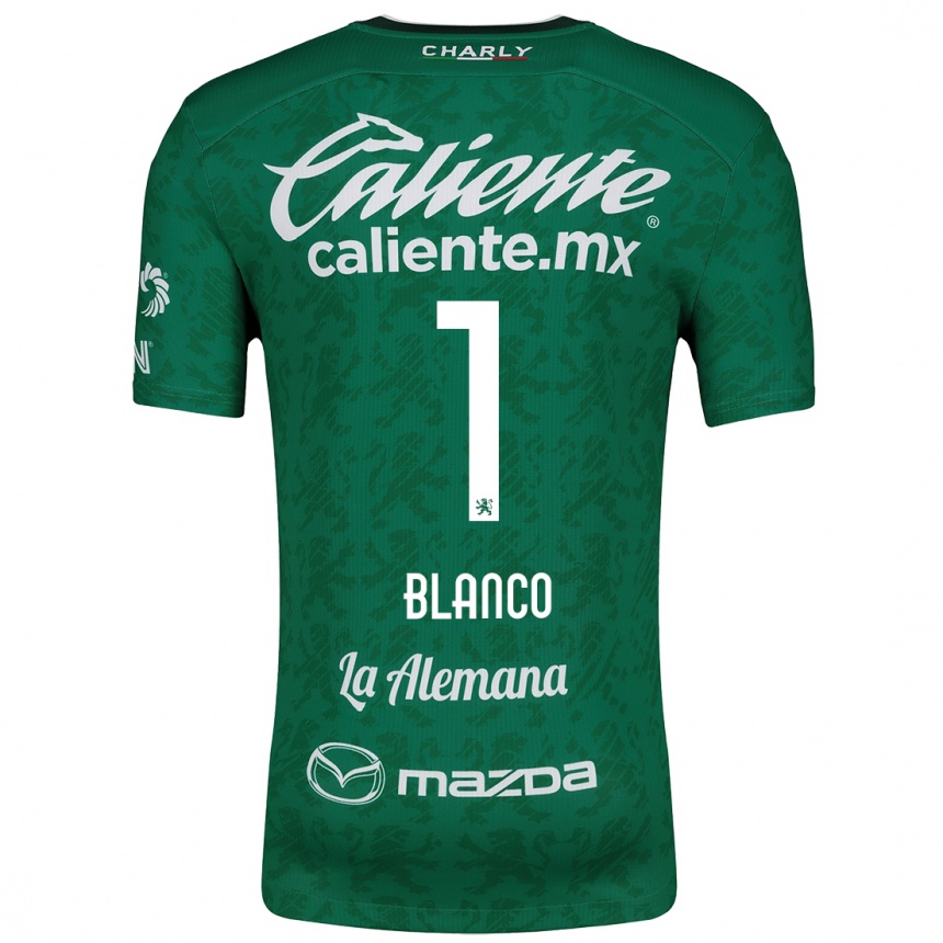 Kids Football Alfonso Blanco #1 Green White Home Jersey 2024/25 T-Shirt Canada