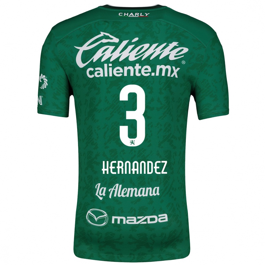 Kids Football Pedro Hernández #3 Green White Home Jersey 2024/25 T-Shirt Canada