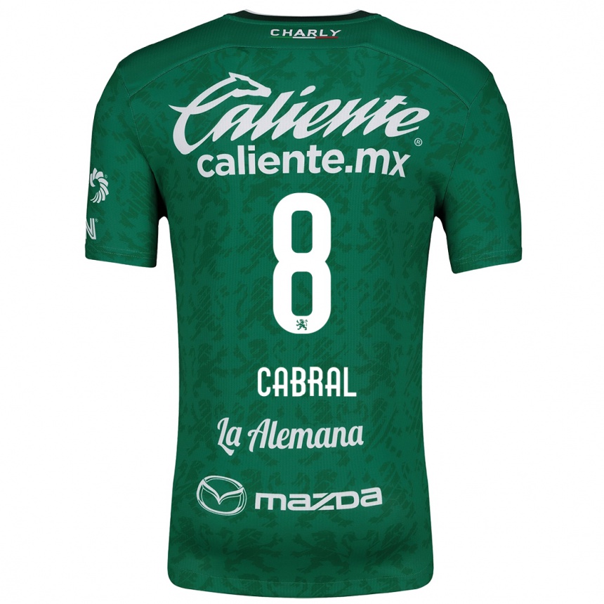 Kids Football Luciano Cabral #8 Green White Home Jersey 2024/25 T-Shirt Canada