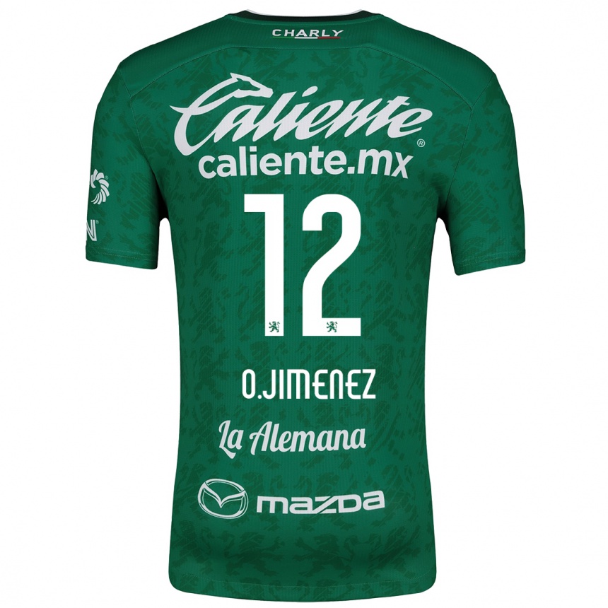 Kids Football Óscar Jiménez #12 Green White Home Jersey 2024/25 T-Shirt Canada