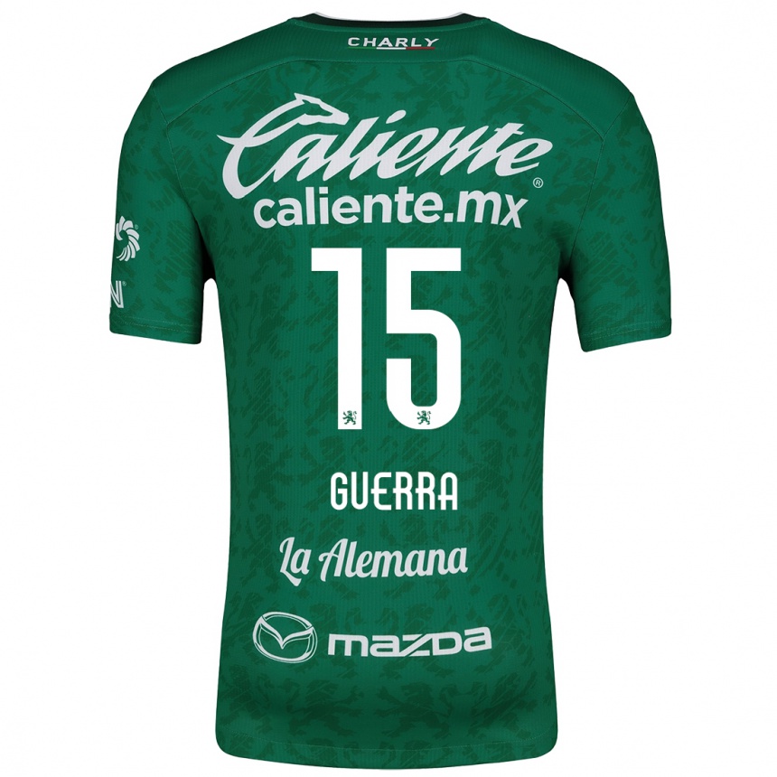 Enfant Football Maillot Edgar Guerra #15 Vert Blanc Tenues Domicile 2024/25 Canada