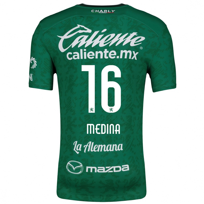 Enfant Football Maillot Alan Medina #16 Vert Blanc Tenues Domicile 2024/25 Canada