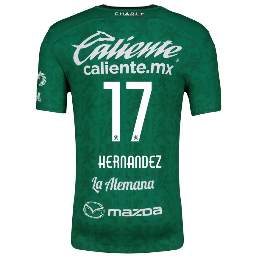 Enfant Football Maillot Daniel Hernández #17 Vert Blanc Tenues Domicile 2024/25 Canada