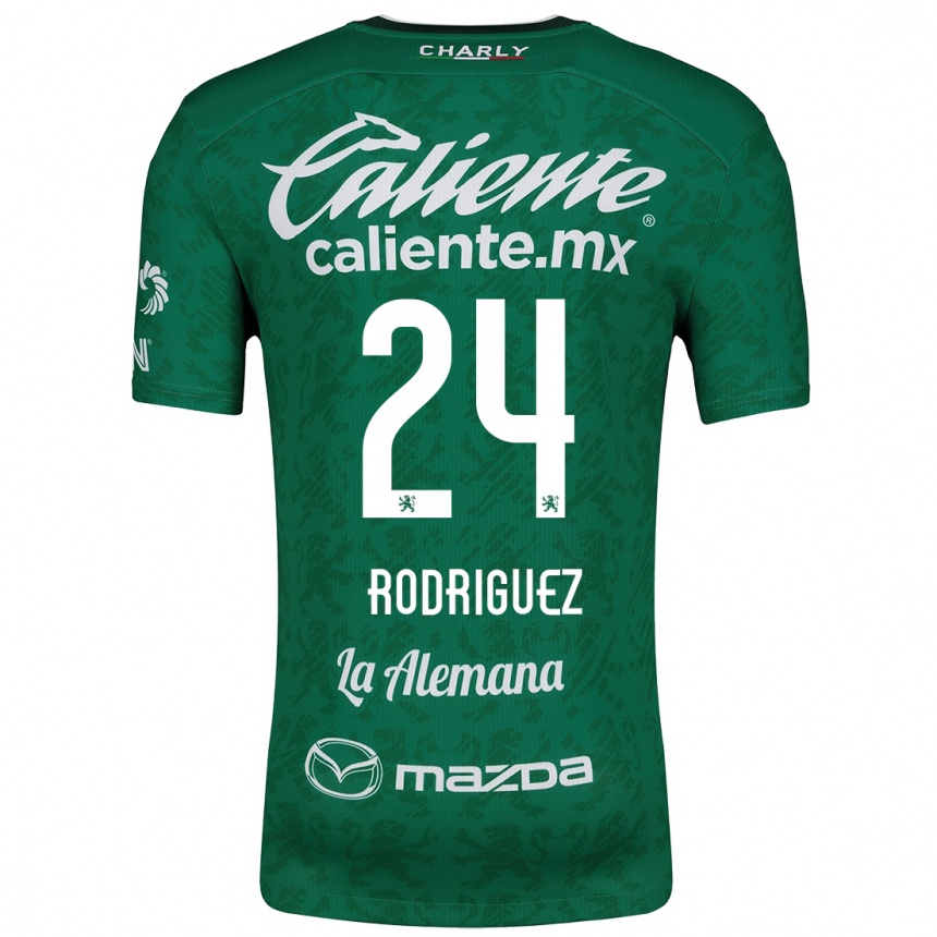 Enfant Football Maillot Osvaldo Rodríguez #24 Vert Blanc Tenues Domicile 2024/25 Canada