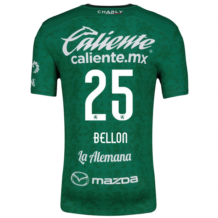 Kids Football Paul Bellón #25 Green White Home Jersey 2024/25 T-Shirt Canada