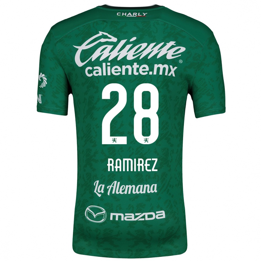 Kids Football David Ramírez #28 Green White Home Jersey 2024/25 T-Shirt Canada