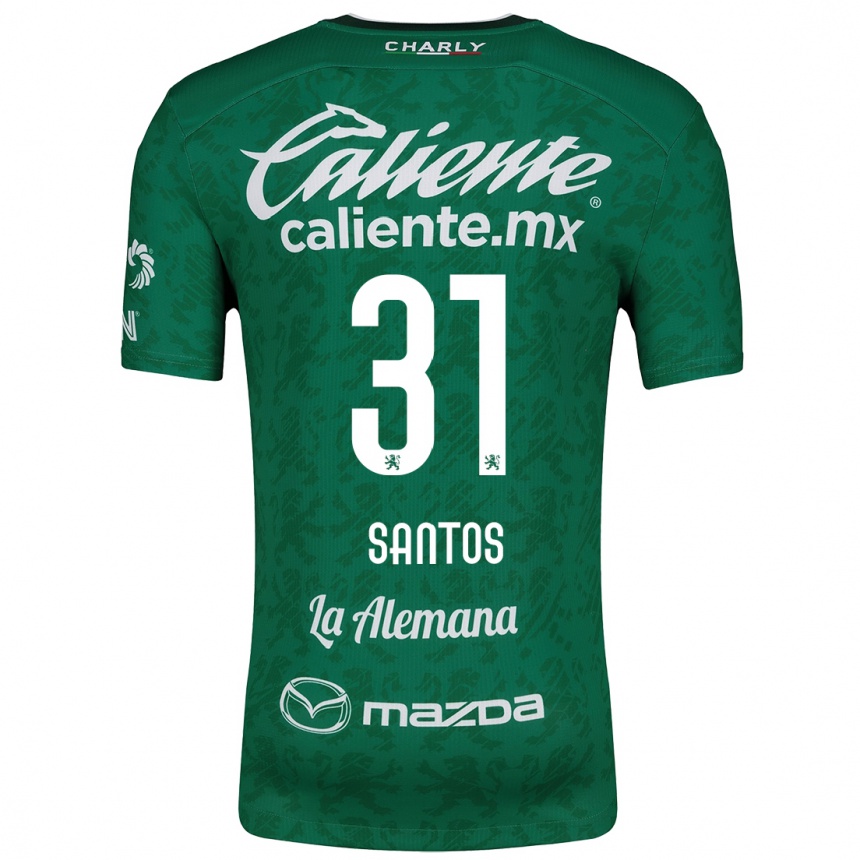 Enfant Football Maillot Sebastián Santos #31 Vert Blanc Tenues Domicile 2024/25 Canada