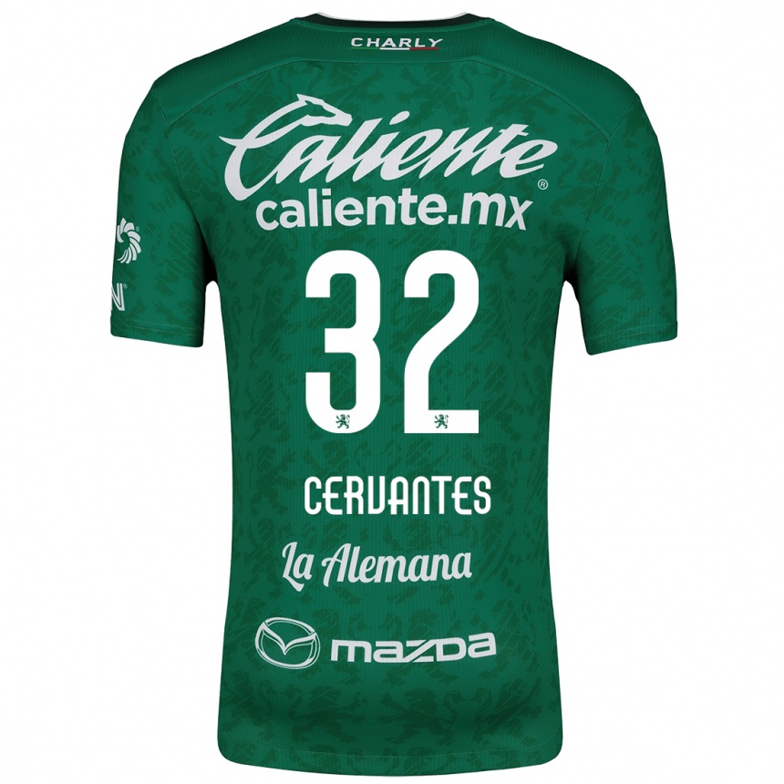 Kids Football Luis Cervantes #32 Green White Home Jersey 2024/25 T-Shirt Canada