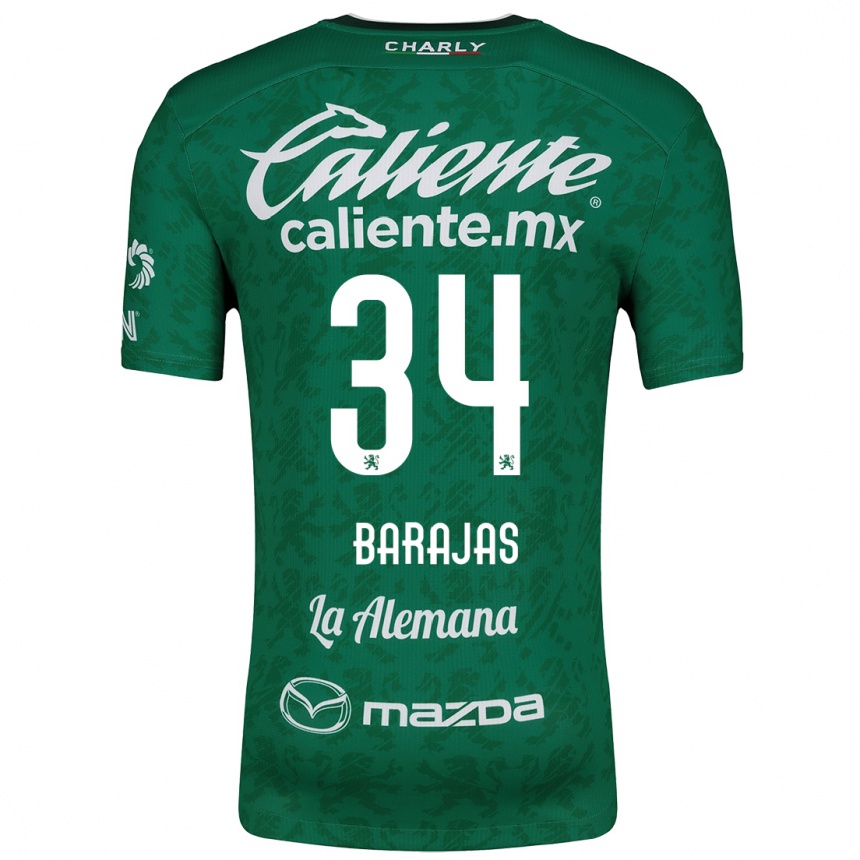 Kids Football Víctor Barajas #34 Green White Home Jersey 2024/25 T-Shirt Canada