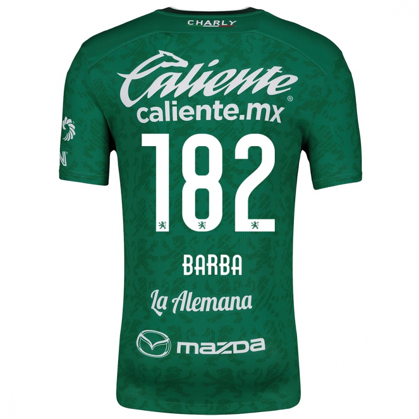 Kids Football Austin Barba #182 Green White Home Jersey 2024/25 T-Shirt Canada