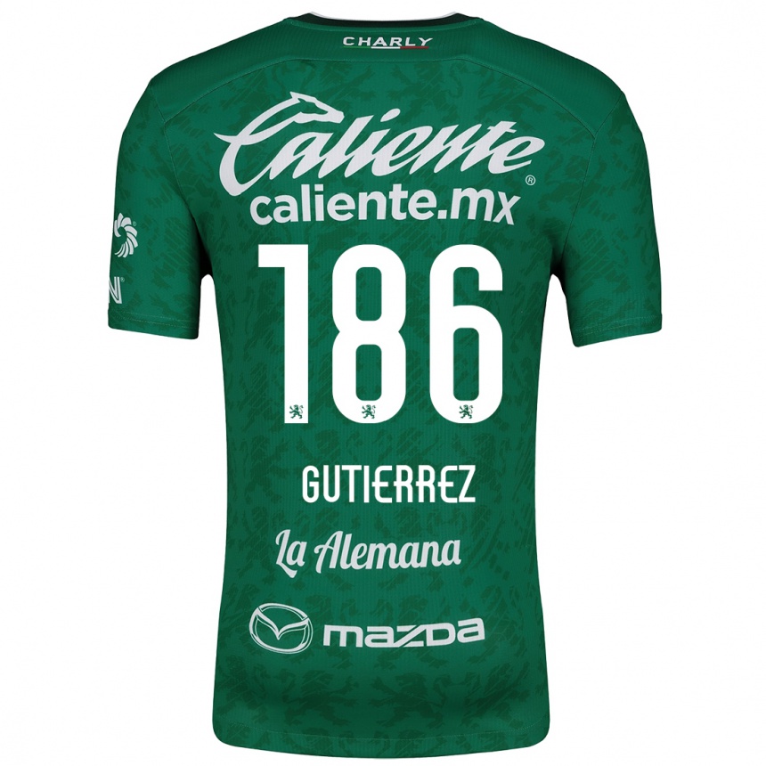 Kids Football Alan Gutiérrez #186 Green White Home Jersey 2024/25 T-Shirt Canada