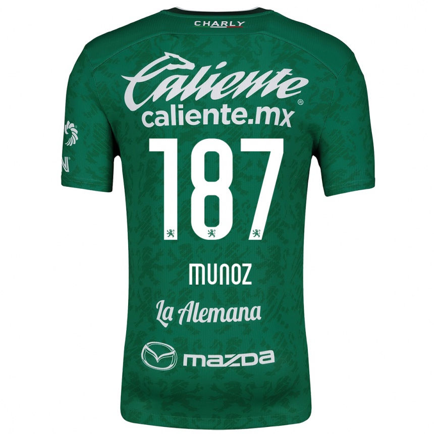 Kids Football Diego Muñoz #187 Green White Home Jersey 2024/25 T-Shirt Canada