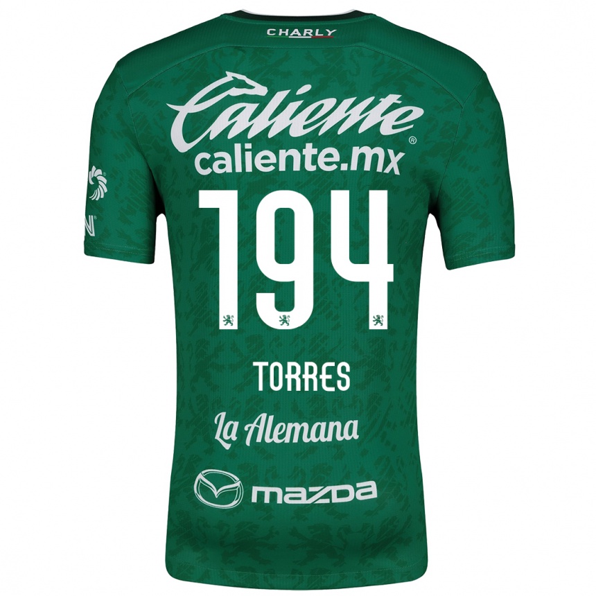 Kids Football Erick Torres #194 Green White Home Jersey 2024/25 T-Shirt Canada