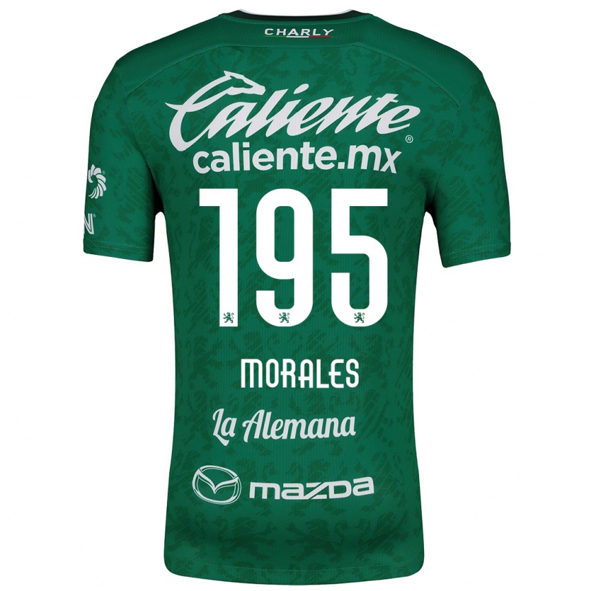 Kids Football Daniel Morales #195 Green White Home Jersey 2024/25 T-Shirt Canada