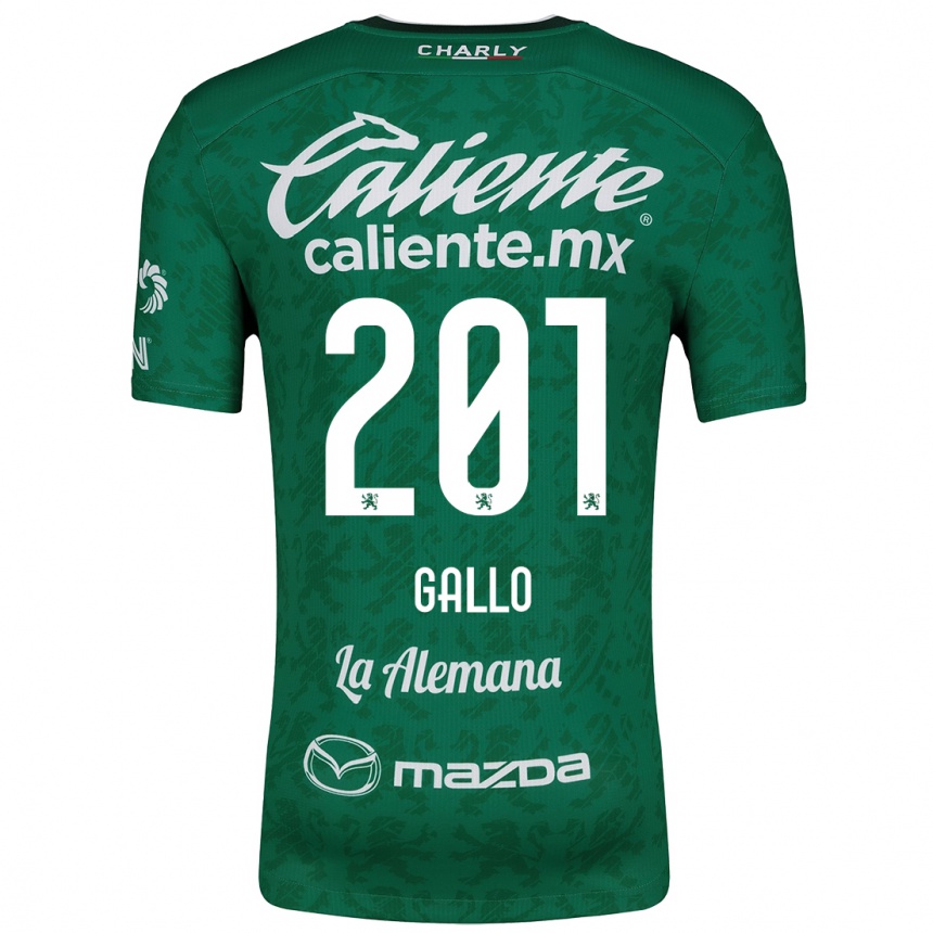 Enfant Football Maillot Andrés Gallo #201 Vert Blanc Tenues Domicile 2024/25 Canada