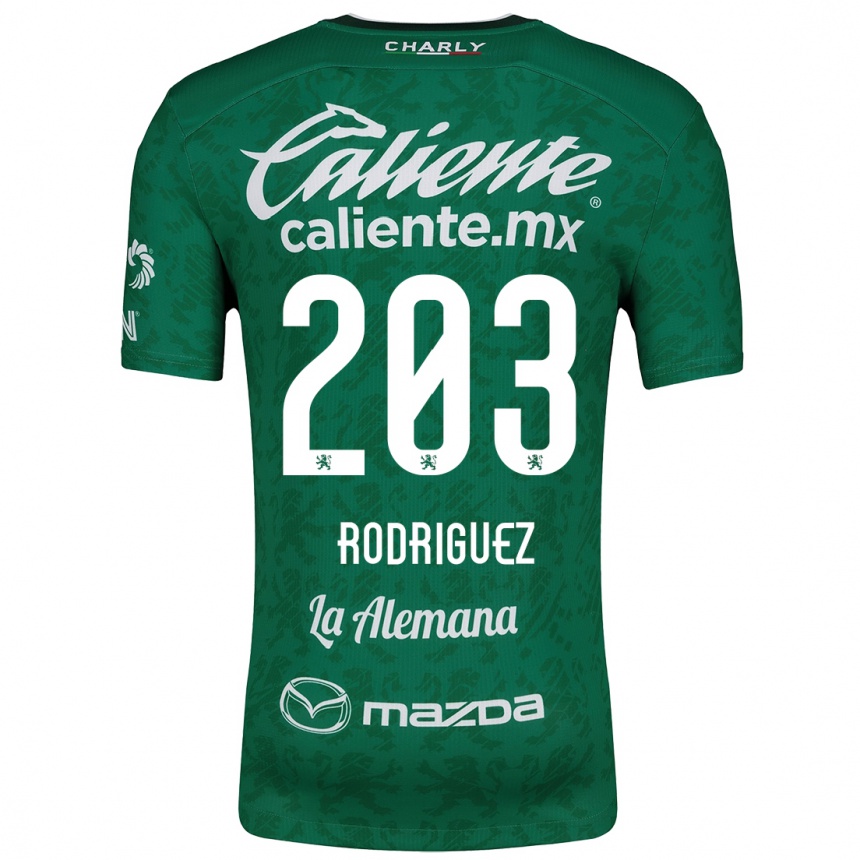 Kids Football César Rodríguez #203 Green White Home Jersey 2024/25 T-Shirt Canada