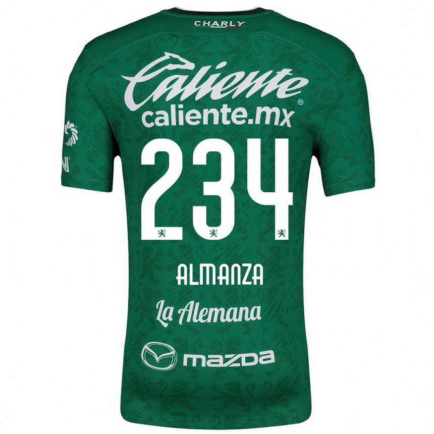 Kids Football Román Almanza #234 Green White Home Jersey 2024/25 T-Shirt Canada