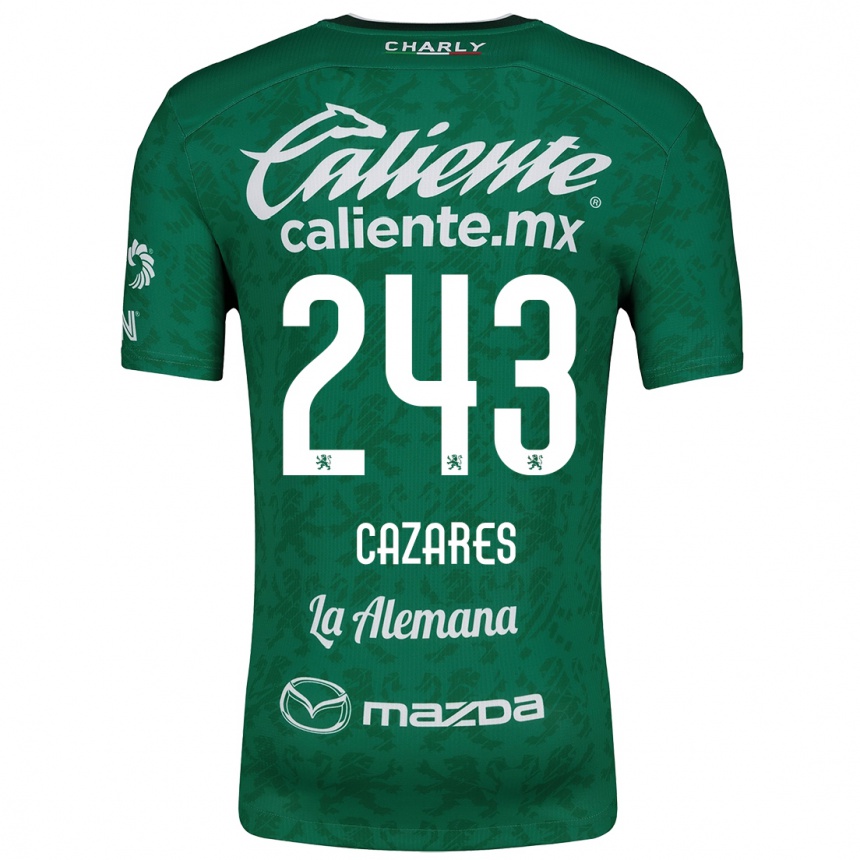 Kids Football Juan Cázares #243 Green White Home Jersey 2024/25 T-Shirt Canada