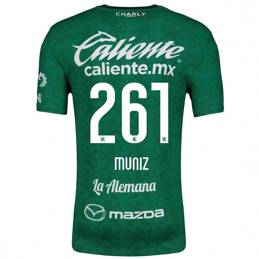 Enfant Football Maillot César Muñiz #261 Vert Blanc Tenues Domicile 2024/25 Canada