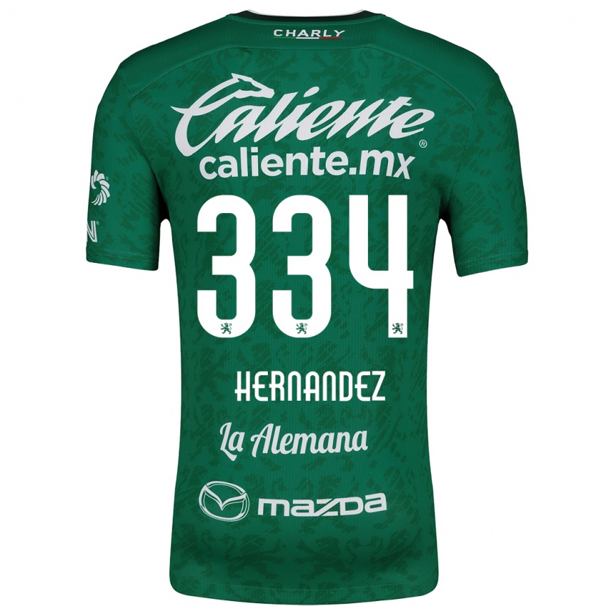 Kids Football Alan Hernández #334 Green White Home Jersey 2024/25 T-Shirt Canada