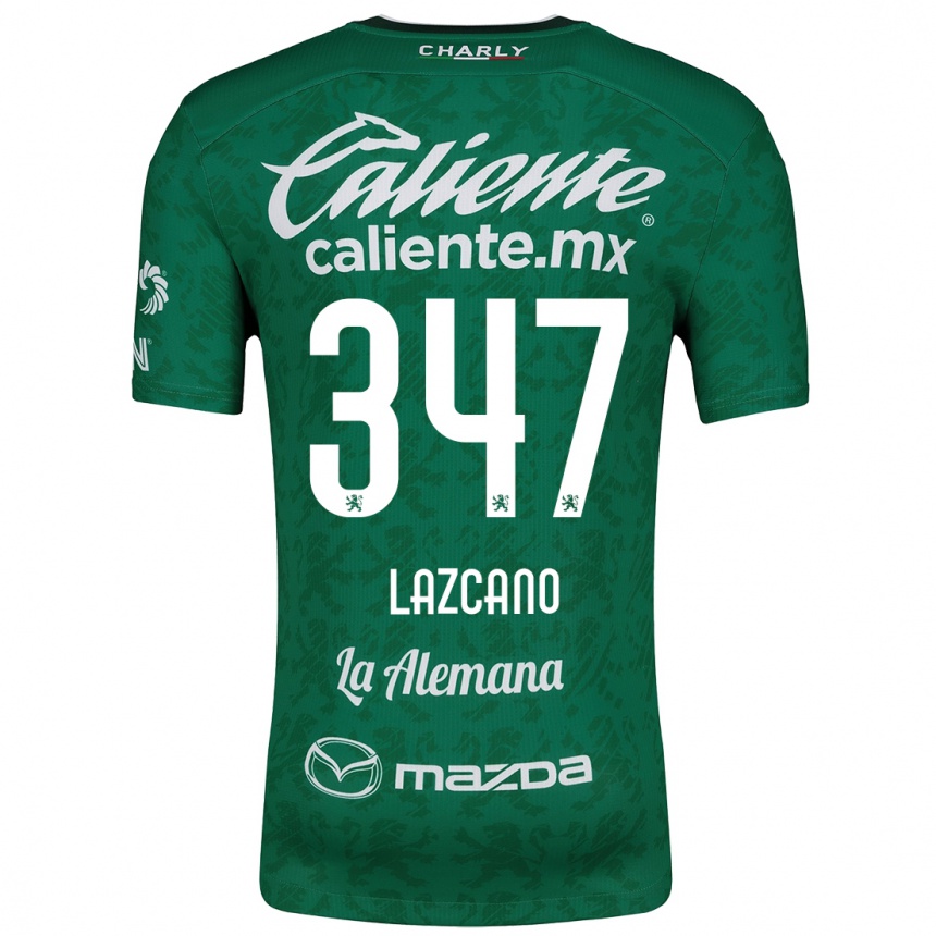 Kids Football Evan Lazcano #347 Green White Home Jersey 2024/25 T-Shirt Canada