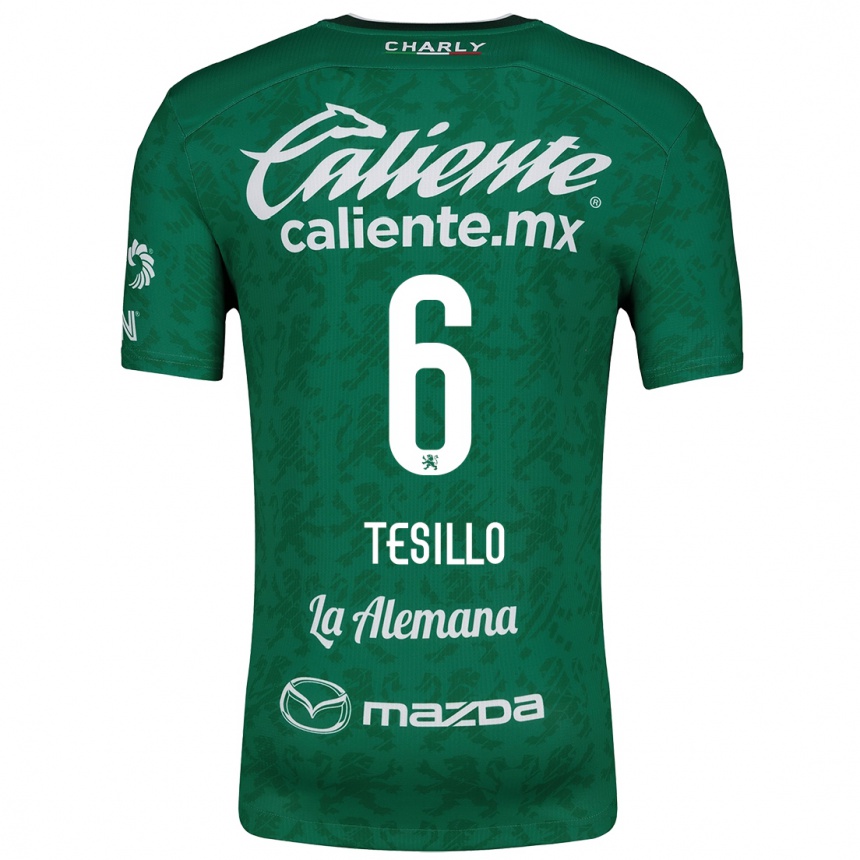 Enfant Football Maillot William Tesillo #6 Vert Blanc Tenues Domicile 2024/25 Canada