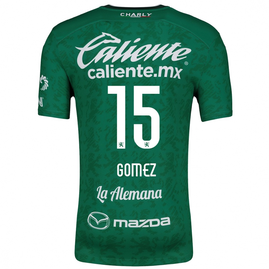 Kids Football Paulina Gómez #15 Green White Home Jersey 2024/25 T-Shirt Canada