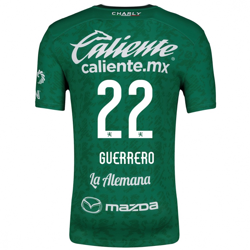 Kids Football África Guerrero #22 Green White Home Jersey 2024/25 T-Shirt Canada