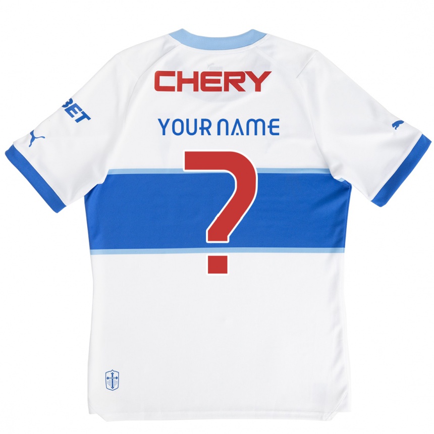 Enfant Football Maillot Votre Nom #0 Blanc Bleu Tenues Domicile 2024/25 Canada