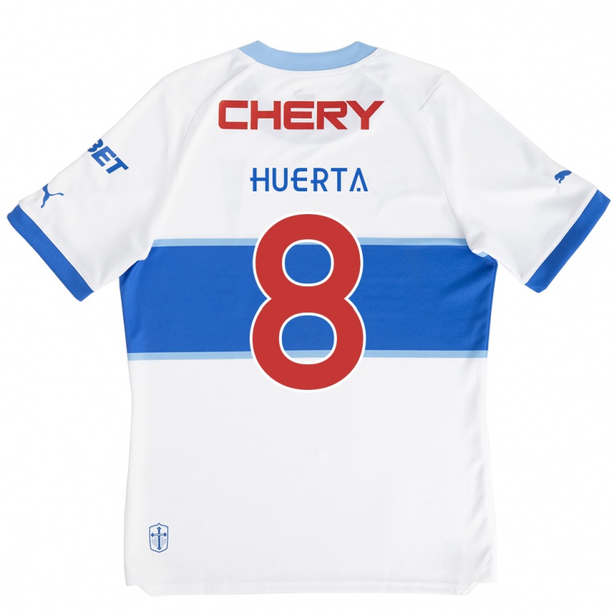 Kids Football Valber Huerta #8 White Blue Home Jersey 2024/25 T-Shirt Canada