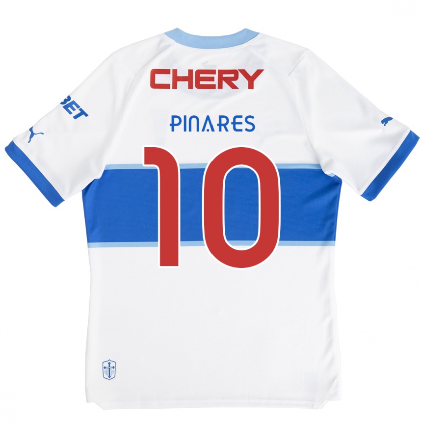 Kids Football César Pinares #10 White Blue Home Jersey 2024/25 T-Shirt Canada