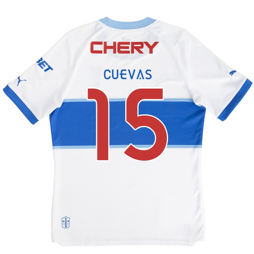 Enfant Football Maillot Cristian Cuevas #15 Blanc Bleu Tenues Domicile 2024/25 Canada