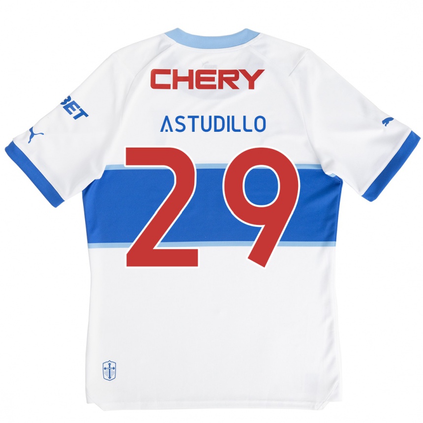 Kids Football Aaron Astudillo #29 White Blue Home Jersey 2024/25 T-Shirt Canada