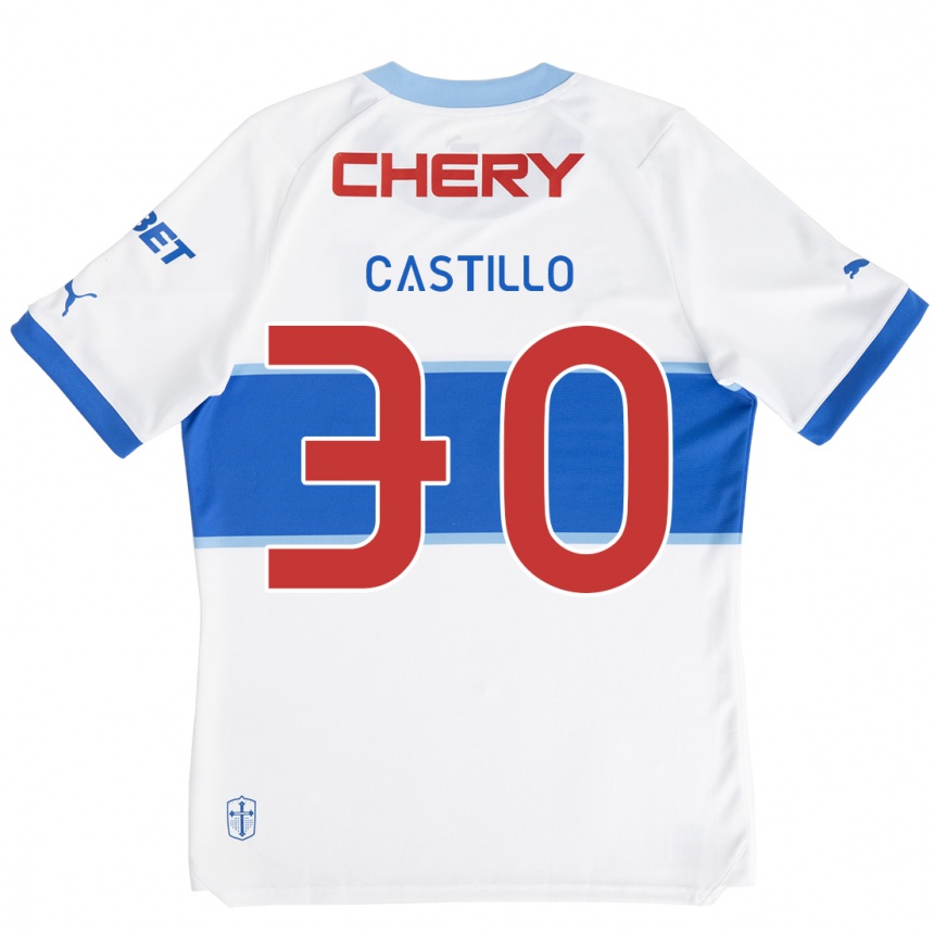 Enfant Football Maillot Nicolás Castillo #30 Blanc Bleu Tenues Domicile 2024/25 Canada