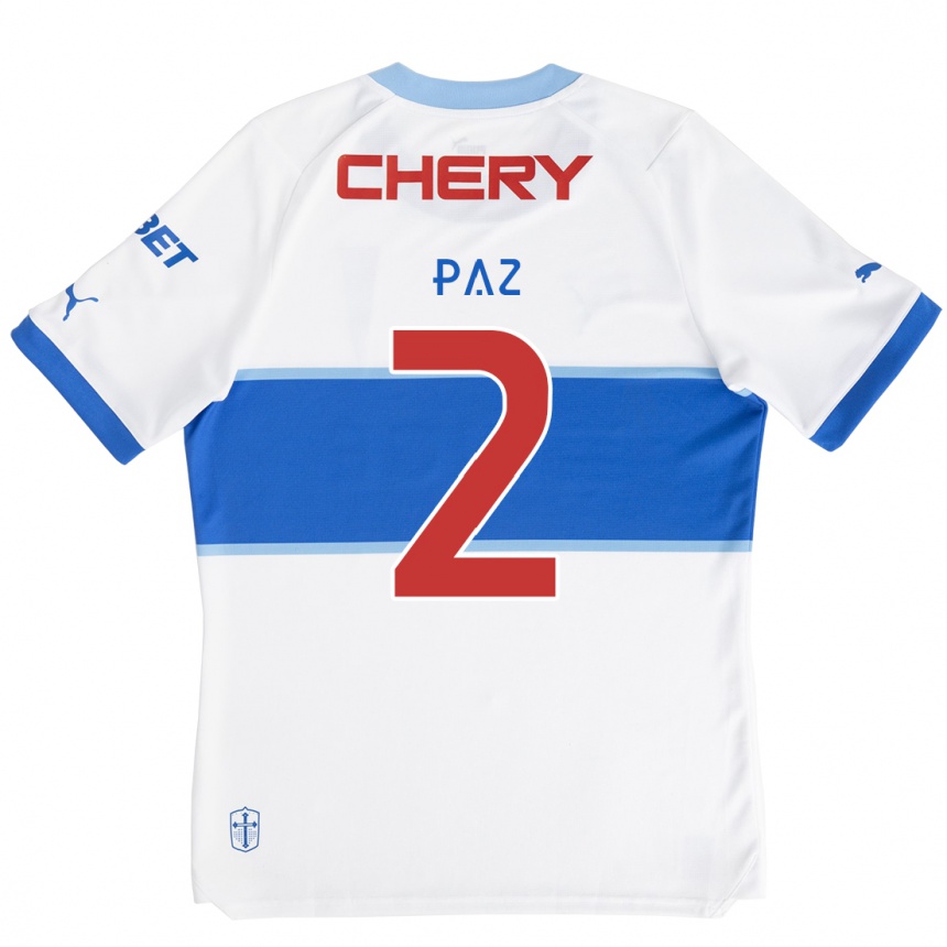 Enfant Football Maillot Nehuén Paz #2 Blanc Bleu Tenues Domicile 2024/25 Canada