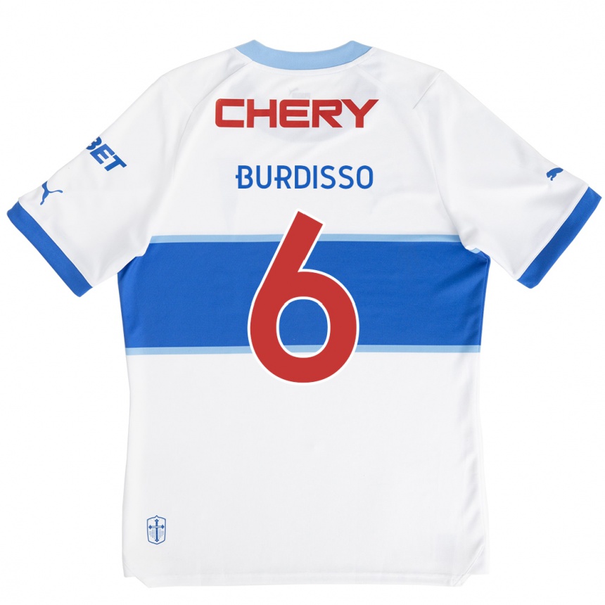 Enfant Football Maillot Guillermo Burdisso #6 Blanc Bleu Tenues Domicile 2024/25 Canada