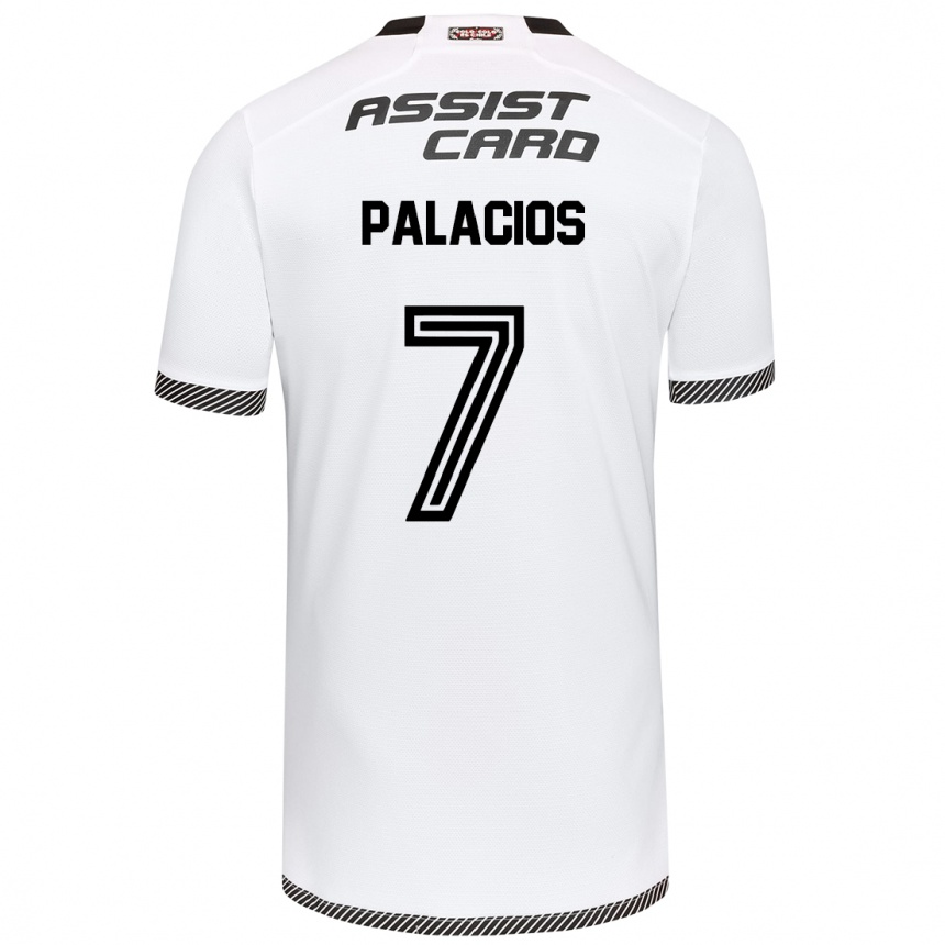 Kids Football Carlos Palacios #7 White Black Home Jersey 2024/25 T-Shirt Canada