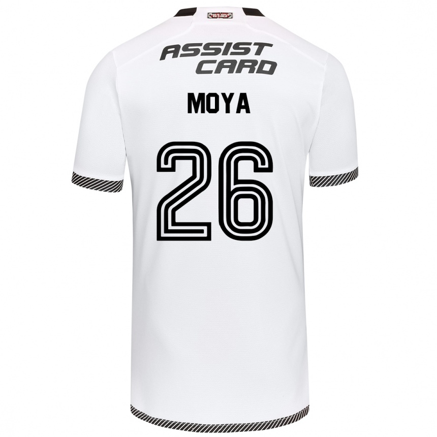 Kids Football Matías Moya #26 White Black Home Jersey 2024/25 T-Shirt Canada