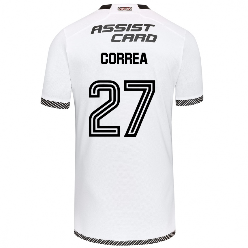 Kids Football Javier Correa #27 White Black Home Jersey 2024/25 T-Shirt Canada