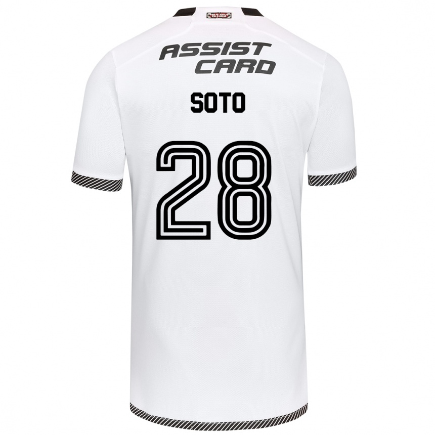 Kids Football Lucas Soto #28 White Black Home Jersey 2024/25 T-Shirt Canada