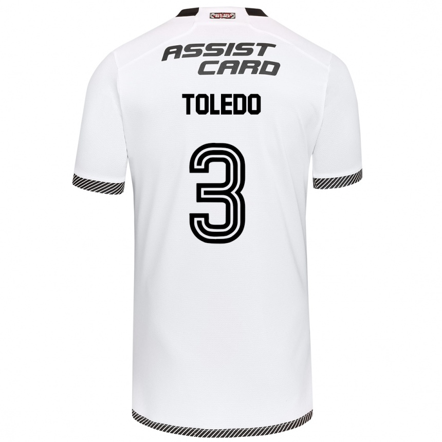 Kids Football Miguel Toledo #3 White Black Home Jersey 2024/25 T-Shirt Canada